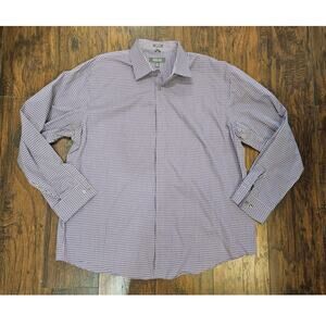 Kenneth Cole Reaction Button Up Shirt Size XXL Purple White